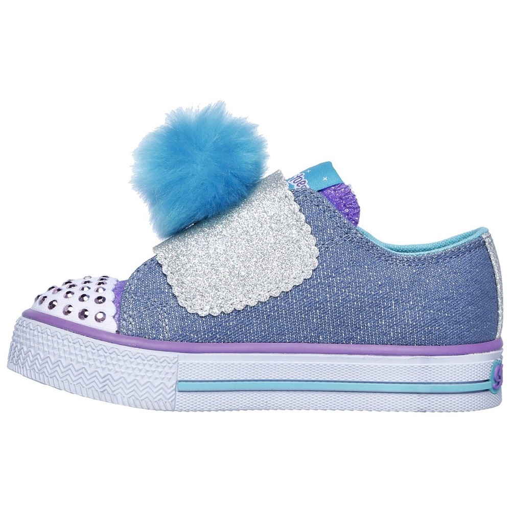 NWT Skechers Light Up Twinkle Toe Pom Daisy Shoes - Picture 3 of 9
